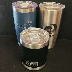 Yeti Black and Silver Tumbler Trio